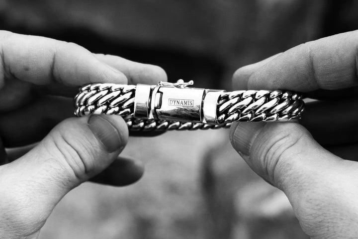 Heavy Woven Snake Silver Bracelet (12 mm)