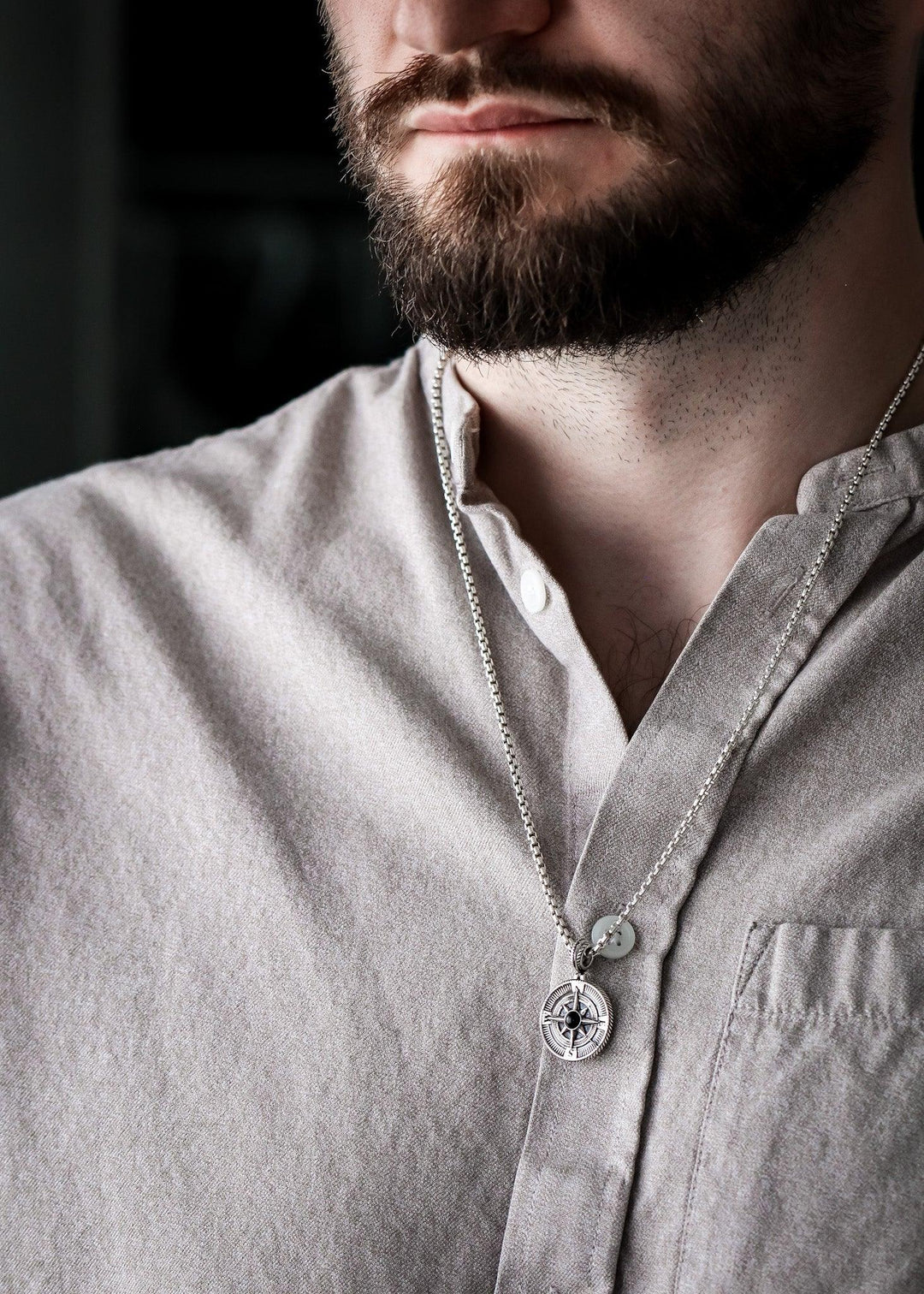 Silver Compass Pendant