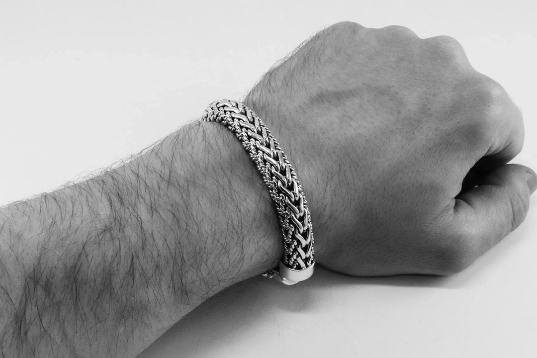 Heavy Bali silver bracelet (12 mm)