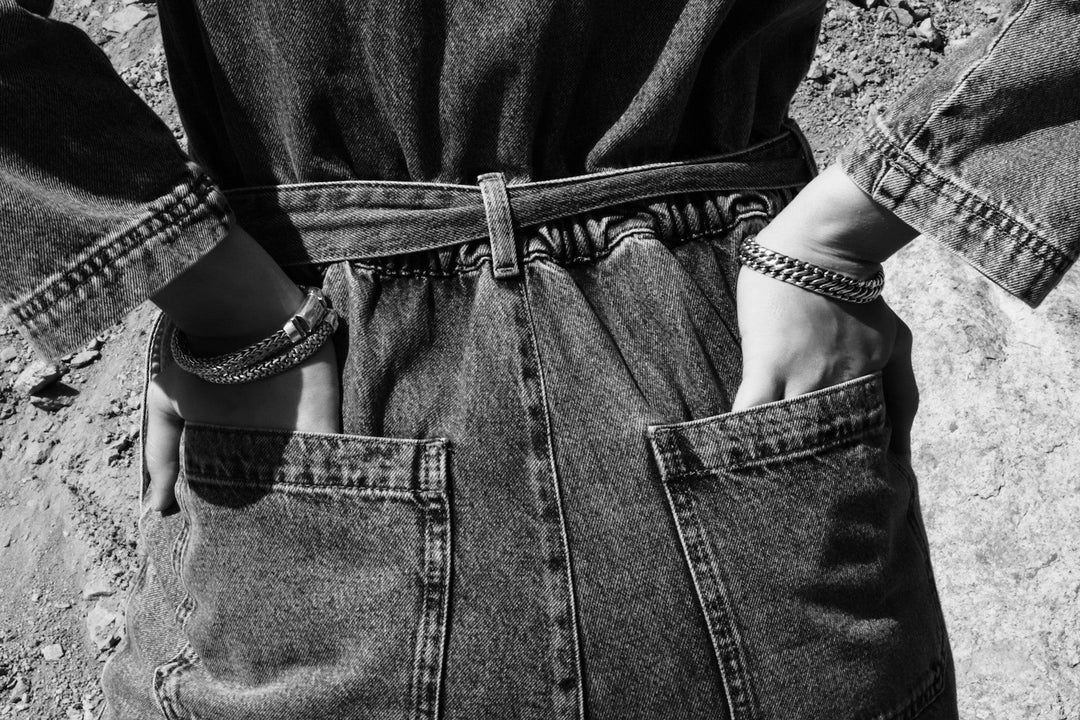 Heavy Woven Snake Silver Bracelet (12 mm)