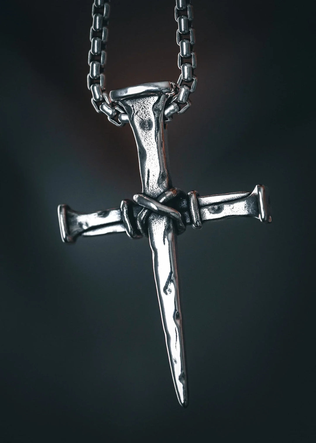 Three Nails Cross Silver Pendant