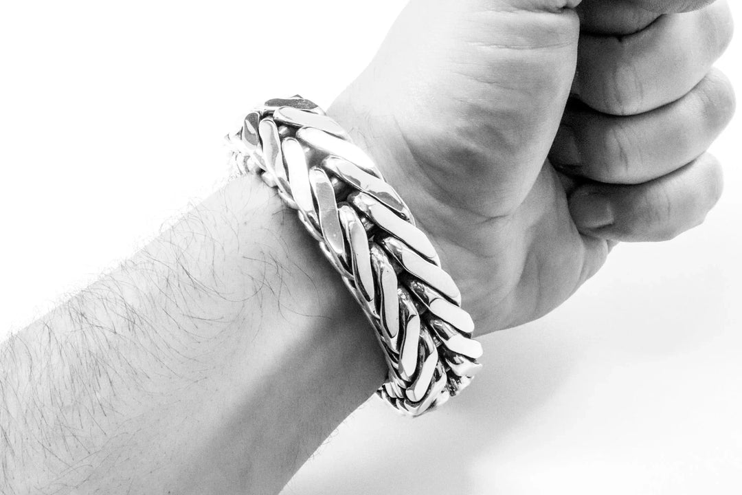 Foxtail Chunky Silver Bracelet (20 MM)