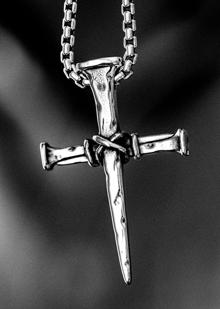 14k Yellow Gold Three Nails Cross Pendant