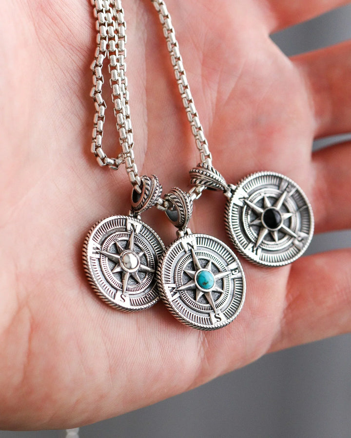 Silver Compass Pendant