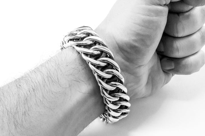 Persian chunky silver bracelet (20 mm)