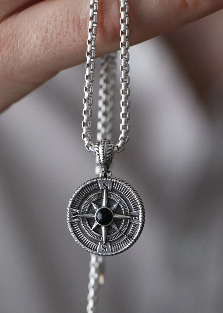Silver Compass Pendant
