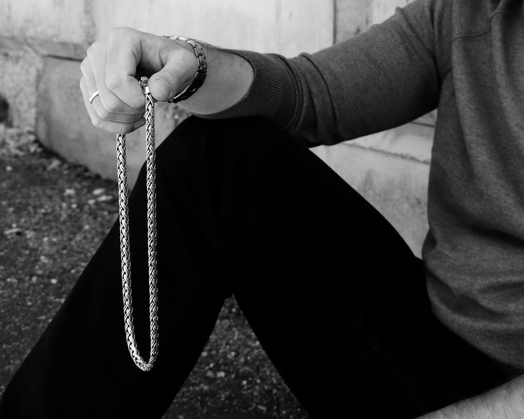 Heavy Silver Bali Necklace (8 MM)