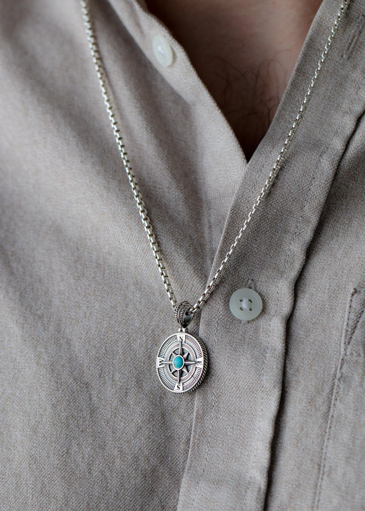 Silver Compass Pendant