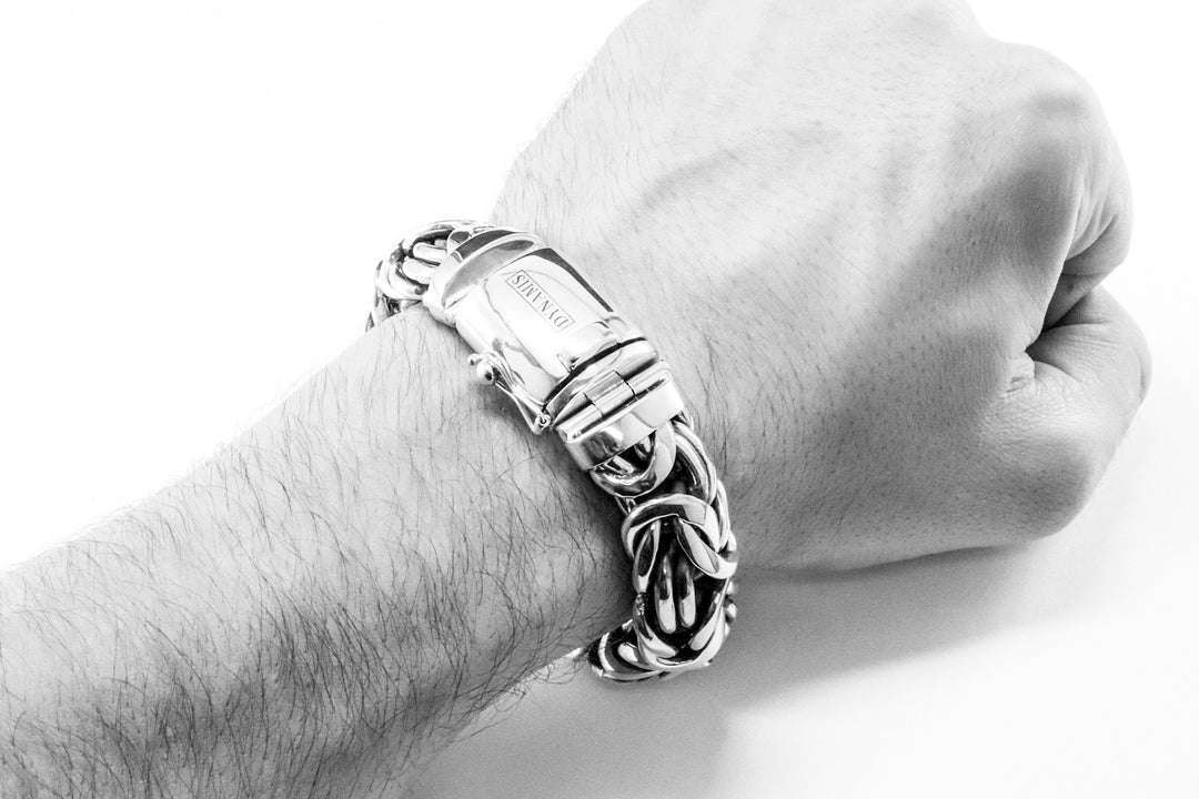 Byzantine Chunky Silver Bracelet (20 mm)
