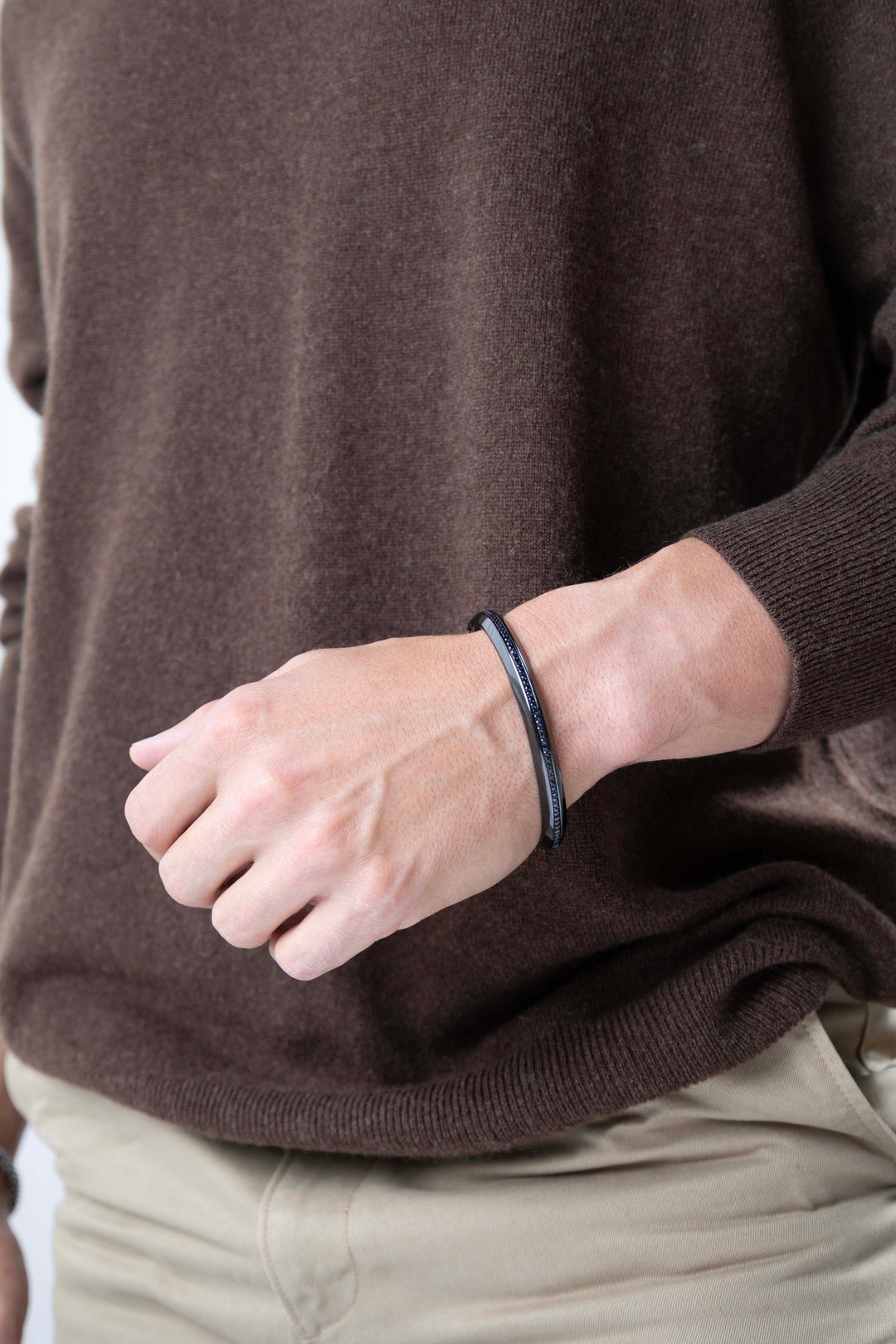 Eclipse Gunmetal Finish Sterling Silver Bracelet