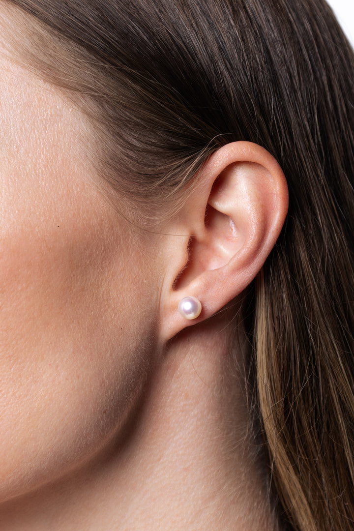 6.5-7mm Freshwater Pearl Earrings in 14K White Gold