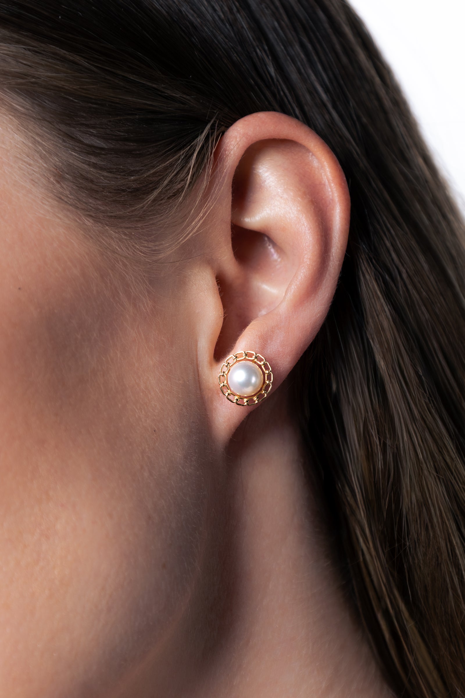 6-6.5mm Freshwater Pearl Earrings in 14K Yellow Gold