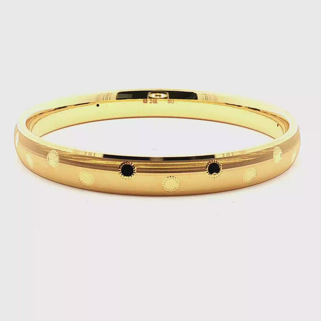 24k Gold Bracelet Circle Accented