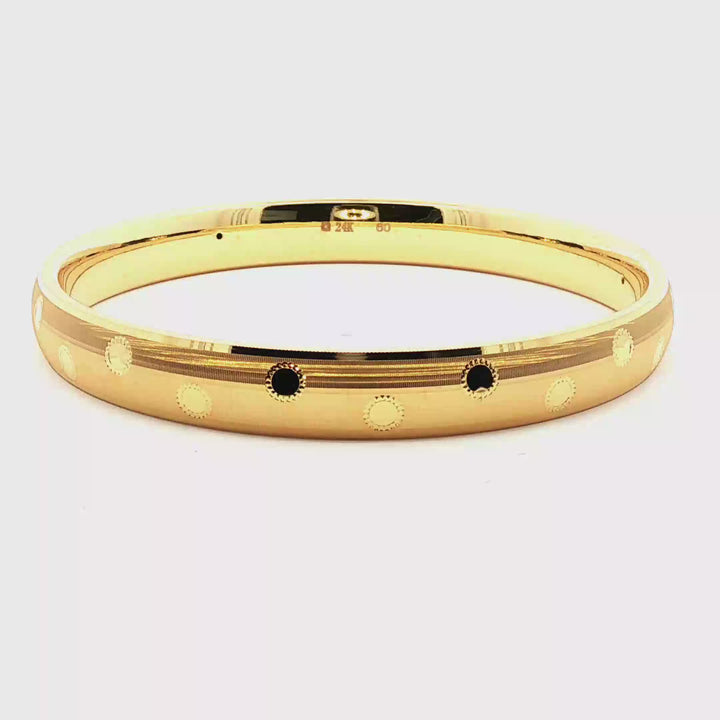 24k Gold Bracelet Circle Accented