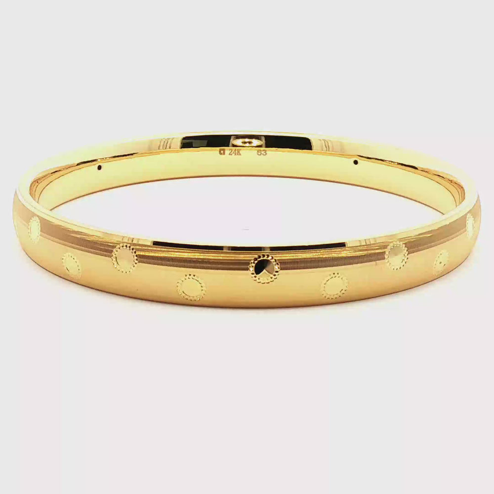 24k Gold Bracelet Circle Accented