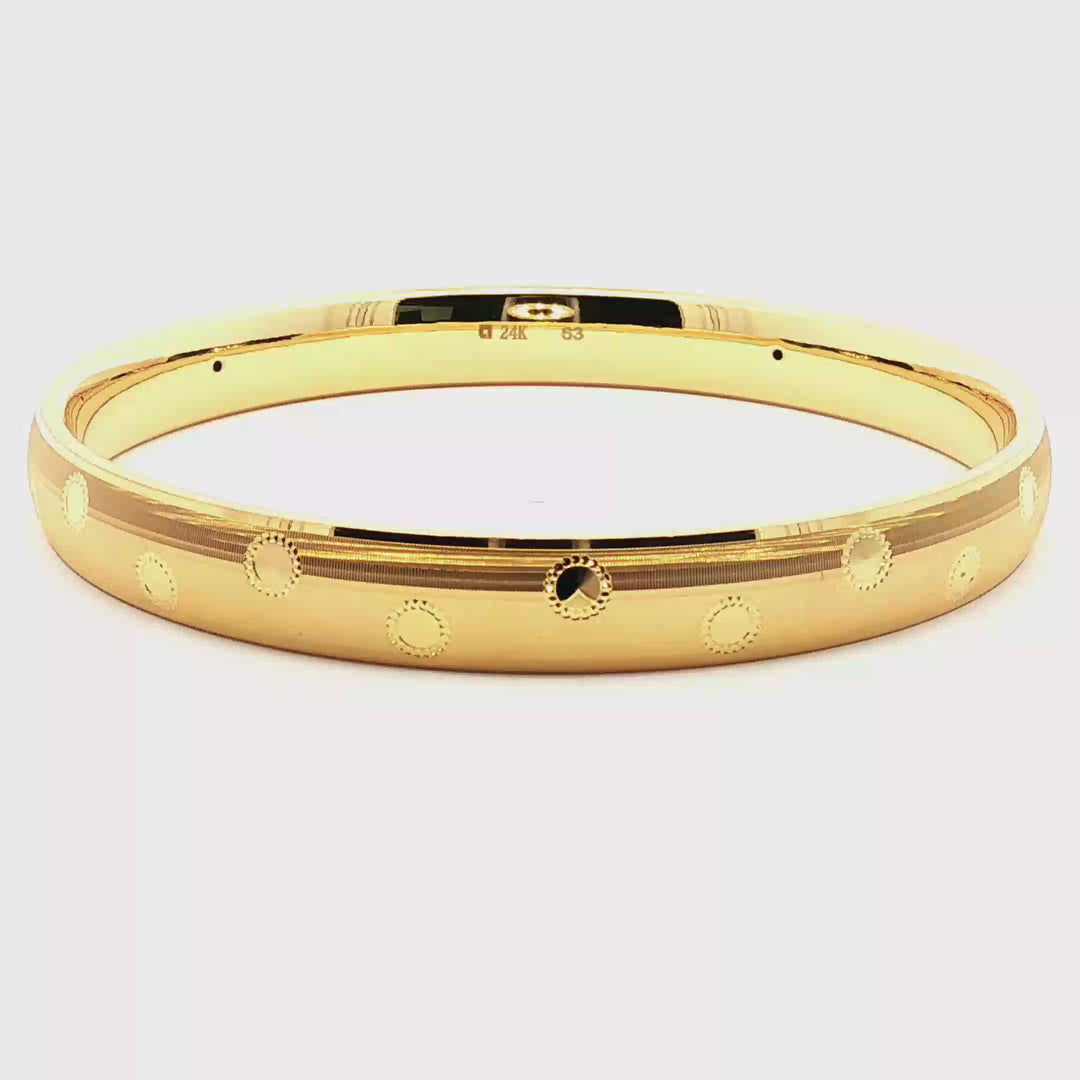 24k Gold Bracelet Circle Accented