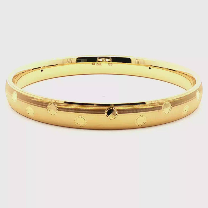 24k Gold Bracelet Circle Accented