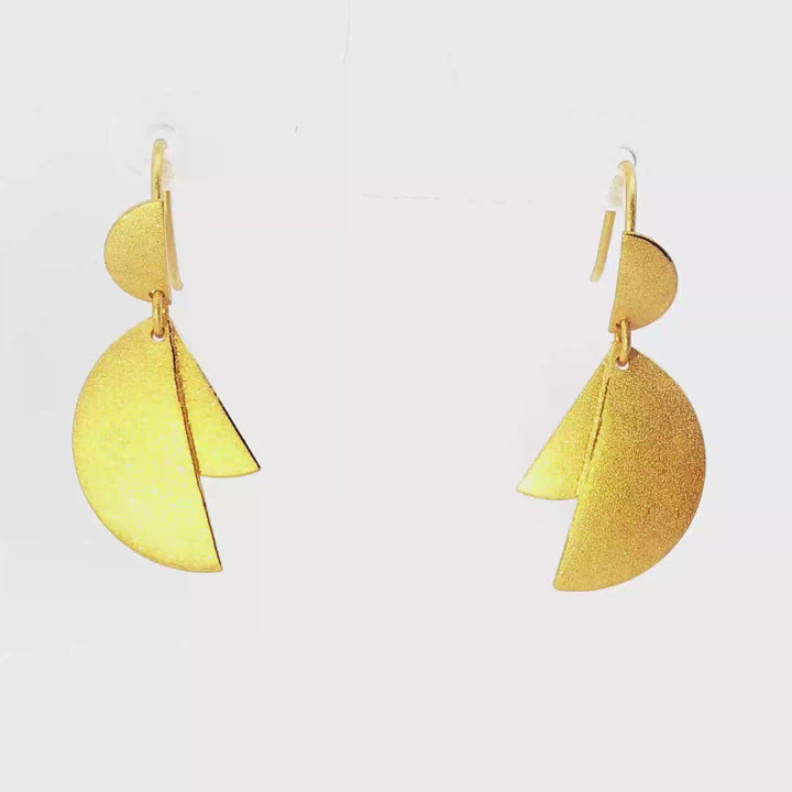 24k Gold Geometric Dangle Earrings