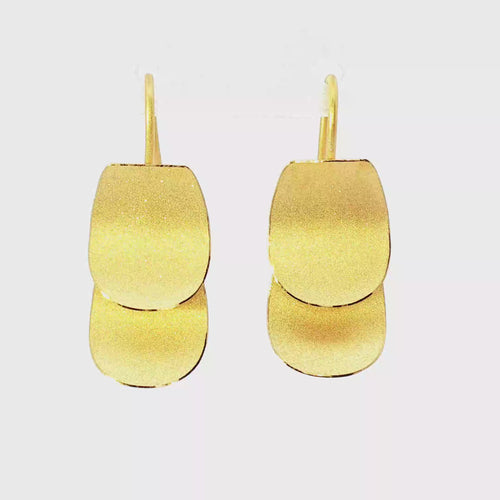 24k Gold Two-Tier Dangle Earrings
