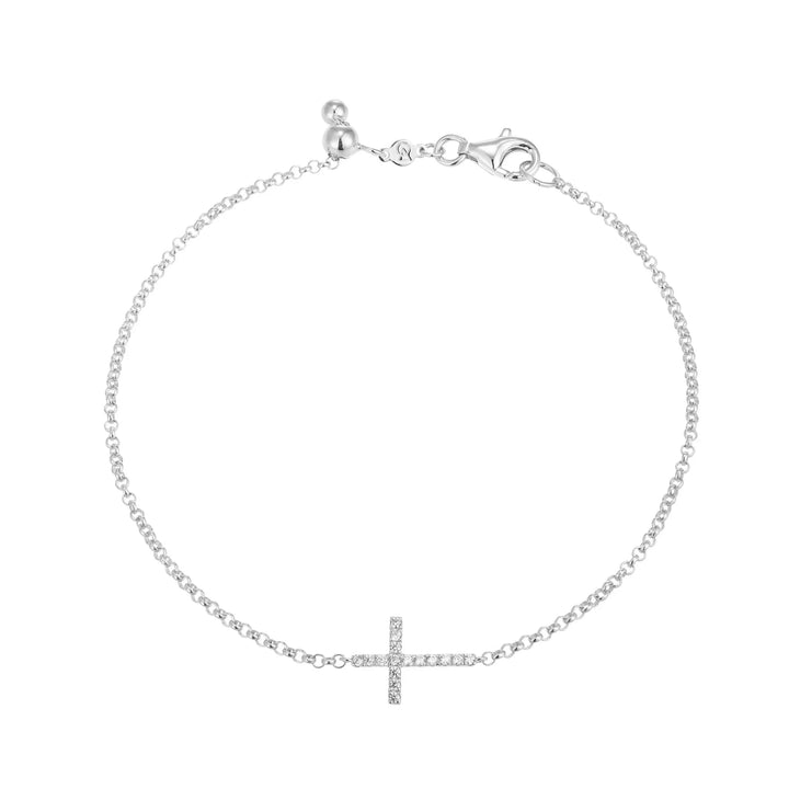 Silver Cross Pendant Bolo Bracelet