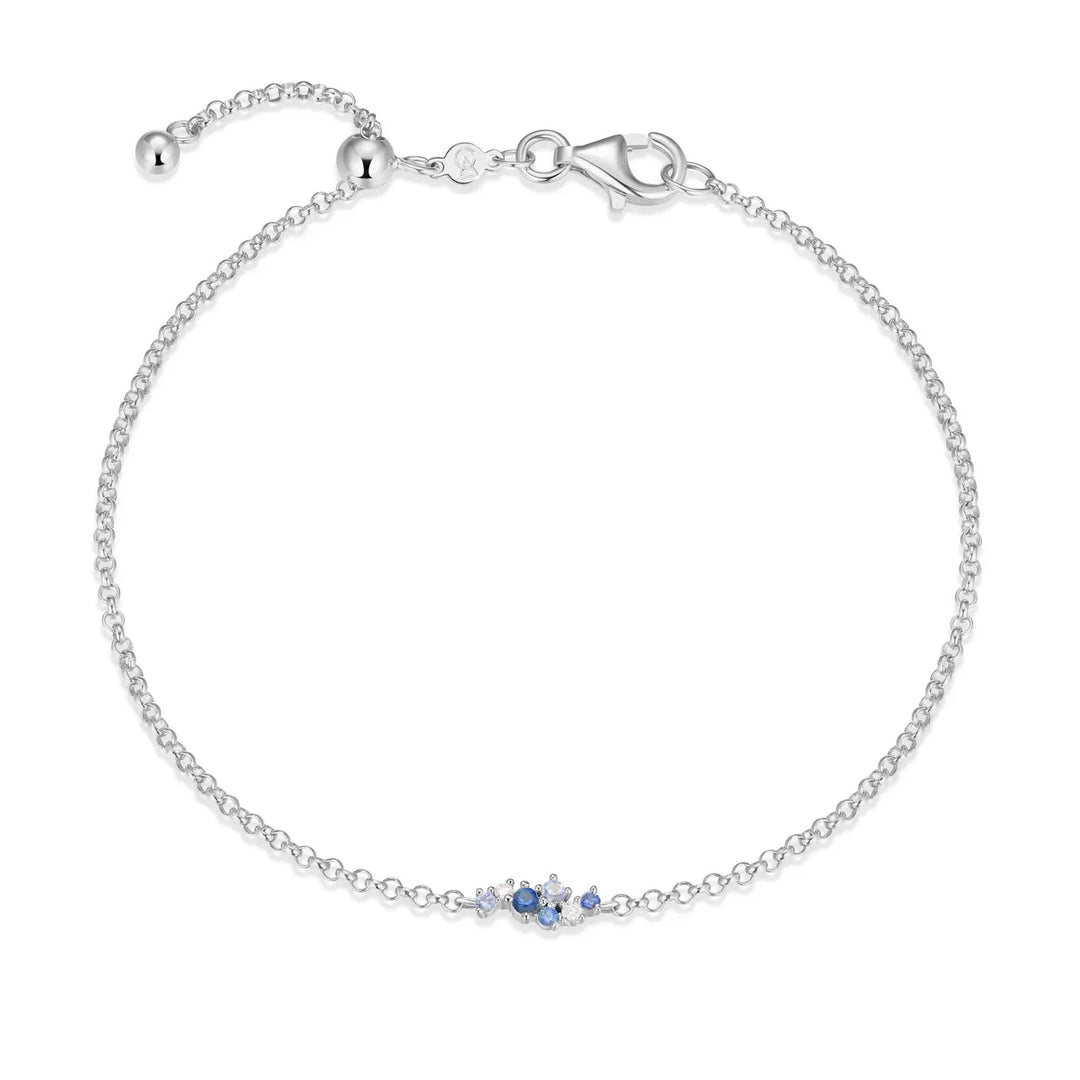 Silver Scattered Ombre Lab-Created Sapphire & Diamond Bolo Bracelet