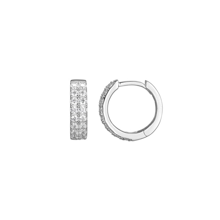 Silver Double Row Hoop Earrings