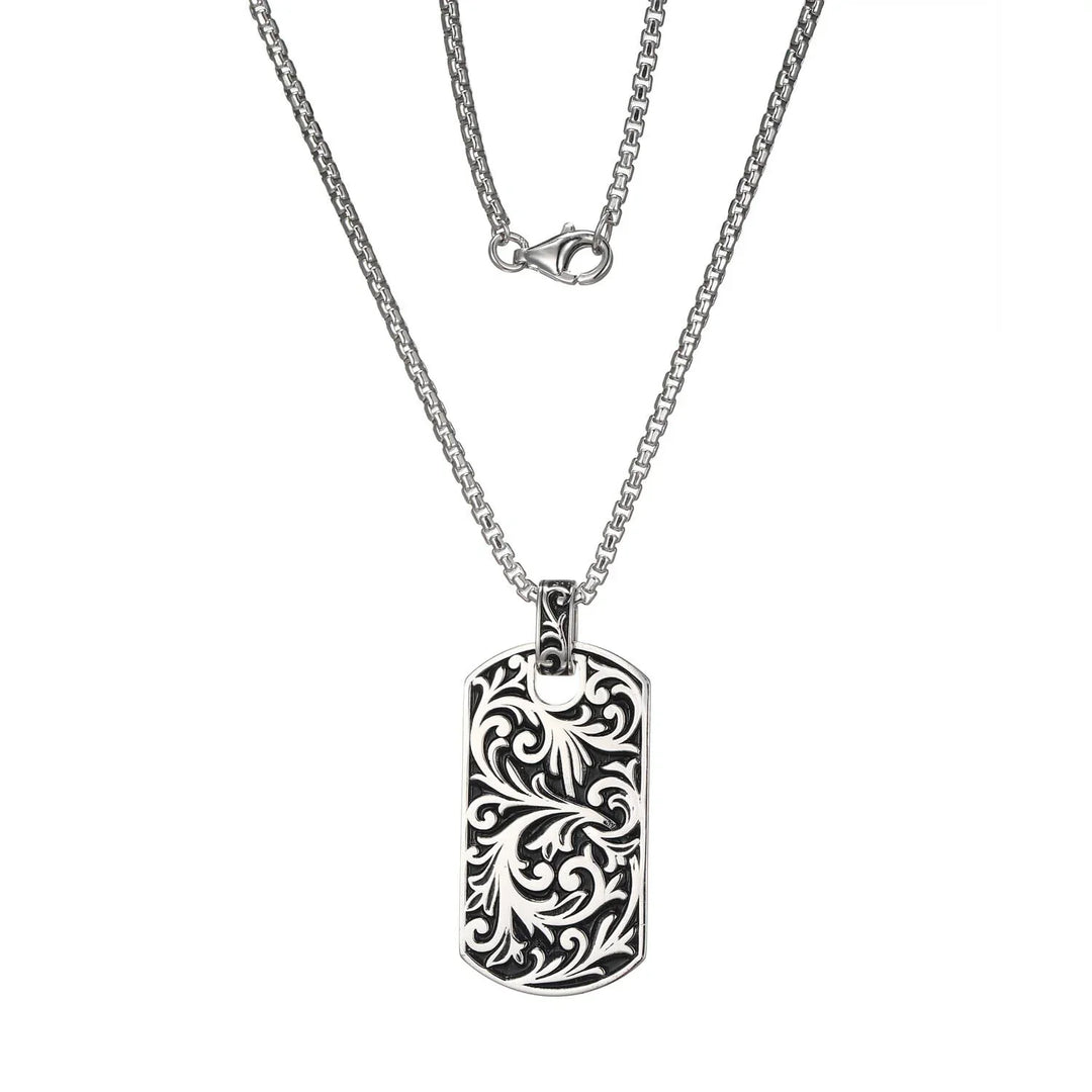 Chisel Filigree Dog Tag Necklace