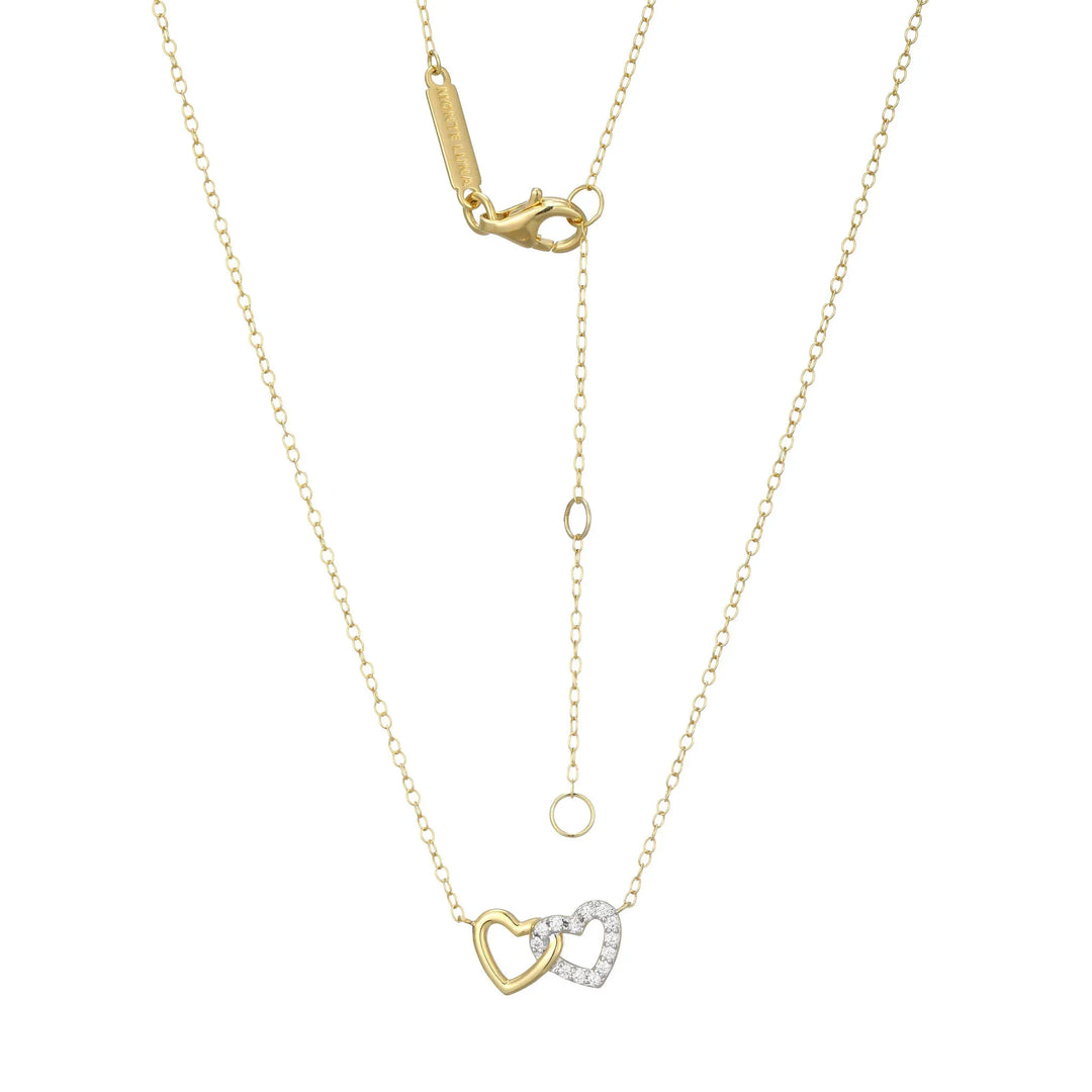 Gold Open Twin Heart Necklace