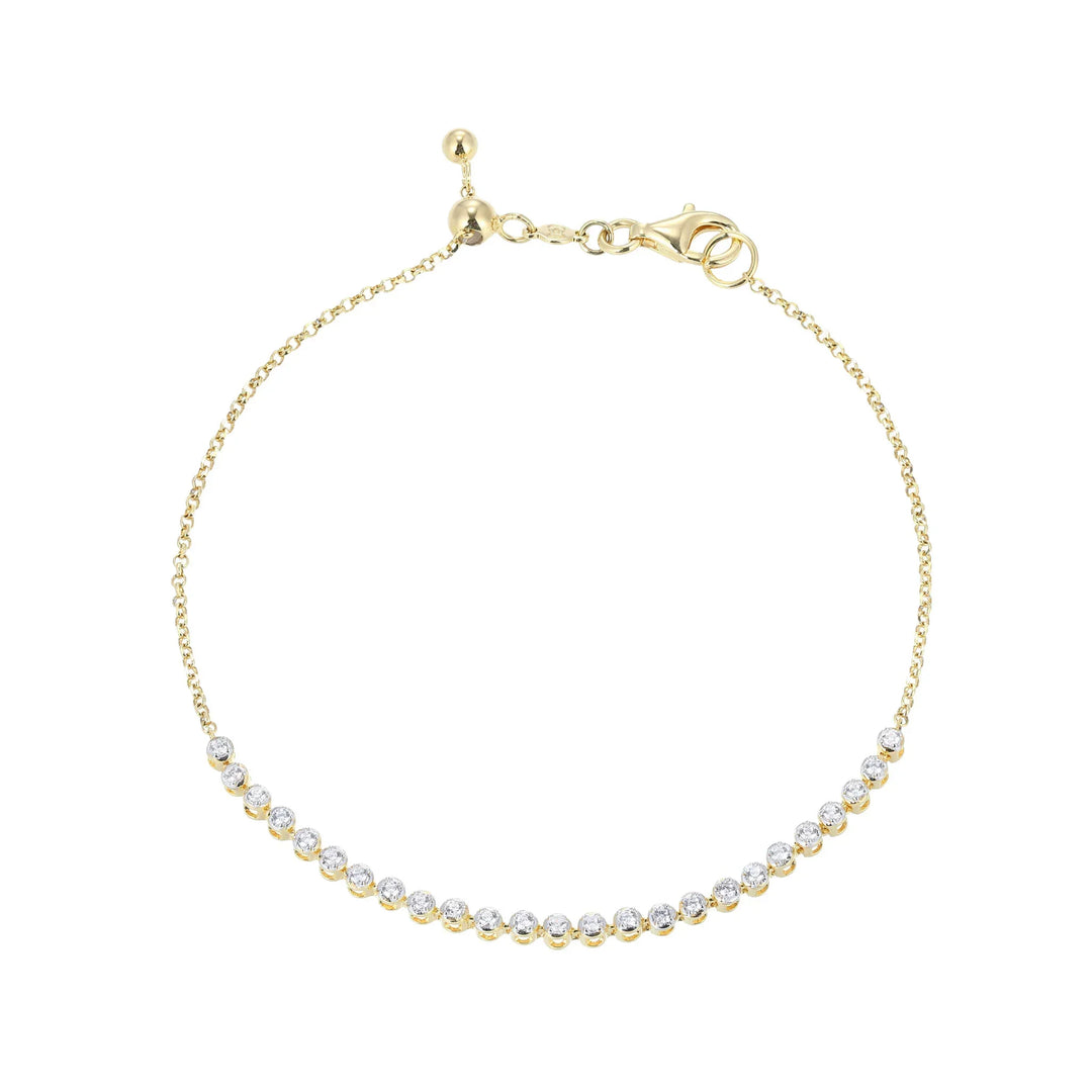 Gold Lab-Created Diamond Line Bolo Bracelet