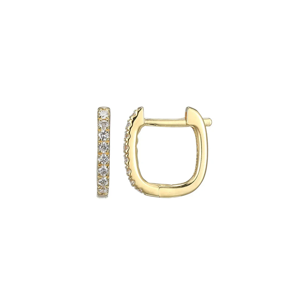 Gold Cushion Hoop Earrings