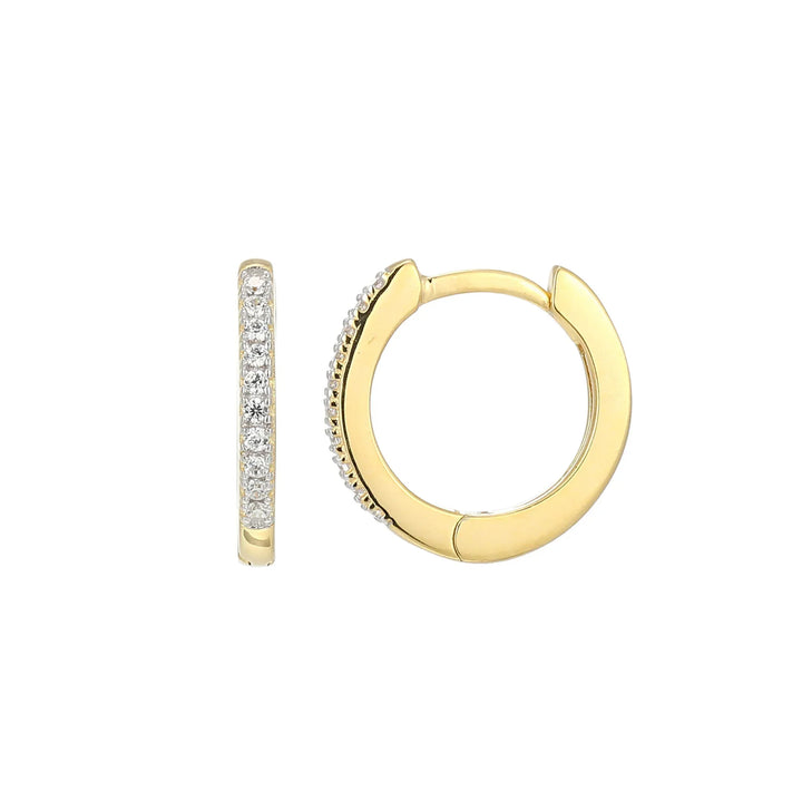 Gold Single Row Hoop Earrings