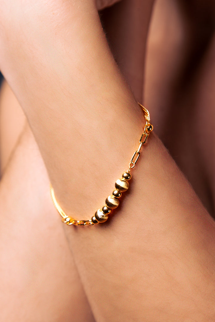 24k Gold Sphere Bead Chain Bracelet